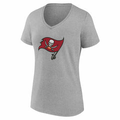 Tampa Bay Buccaneers Women's Team Authentic Personalized Name & Number V-Neck T-Shirt Gray