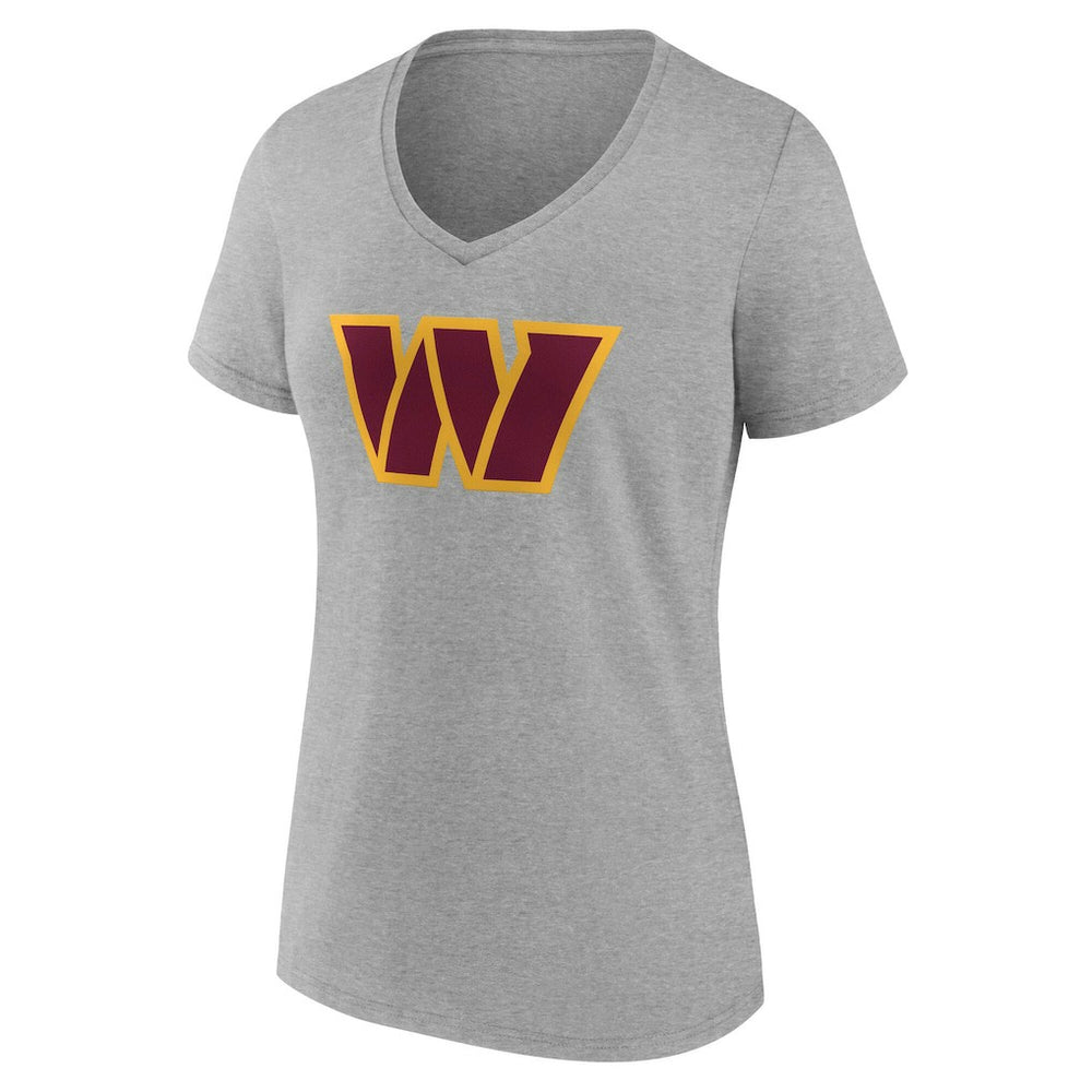 Washington Commanders Women's Team Authentic Personalized Name & Number V-Neck T-Shirt Gray