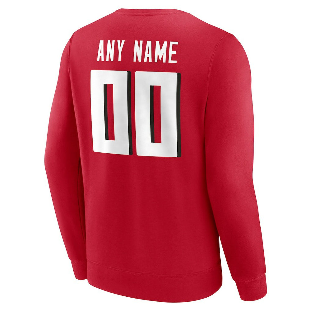Atlanta Falcons Team Authentic Personalized Name & Number Sweatshirt Red