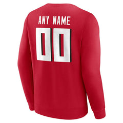 Atlanta Falcons Team Authentic Personalized Name & Number Sweatshirt Red