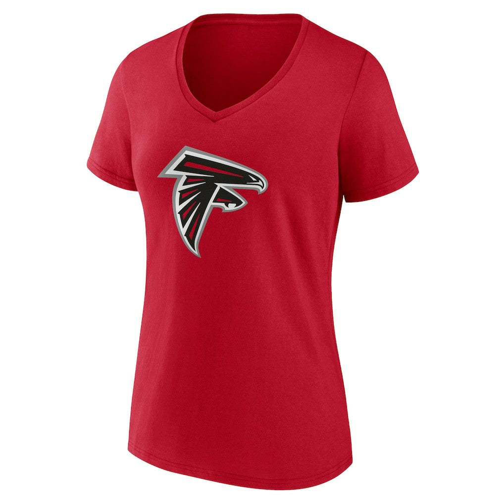 Atlanta Falcons Women's Team Authentic Personalized Name & Number V-Neck T-Shirt Red