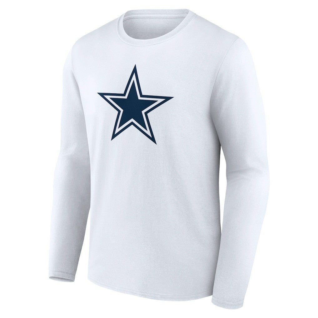Dallas Cowboys Team Authentic Personalized Name & Number Long Sleeve T-Shirt White