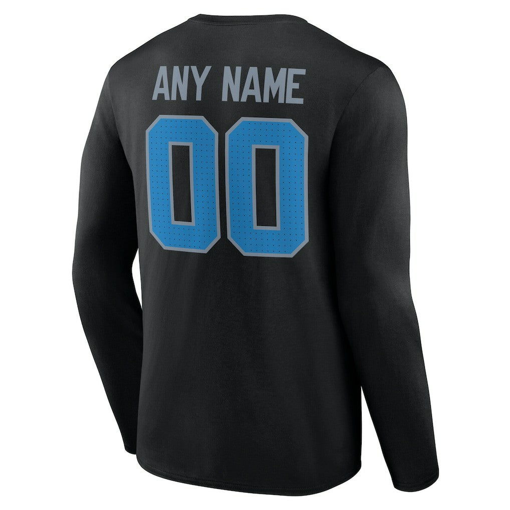 Detroit Lions Team Authentic Personalized Name & Number Long Sleeve T-Shirt Black