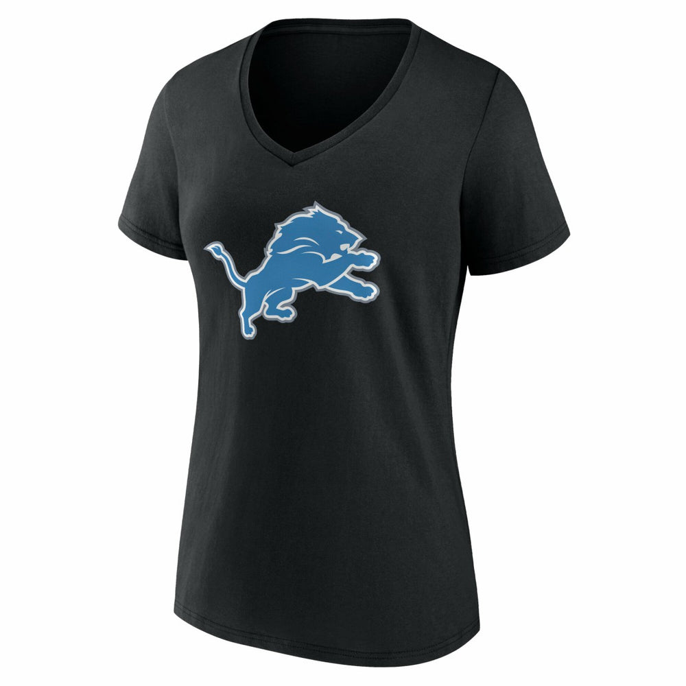 Detroit Lions Women's Team Authentic Personalized Name & Number V-Neck T-Shirt Black