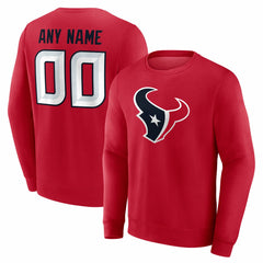 Houston Texans Team Authentic Personalized Name & Number Sweatshirt Red