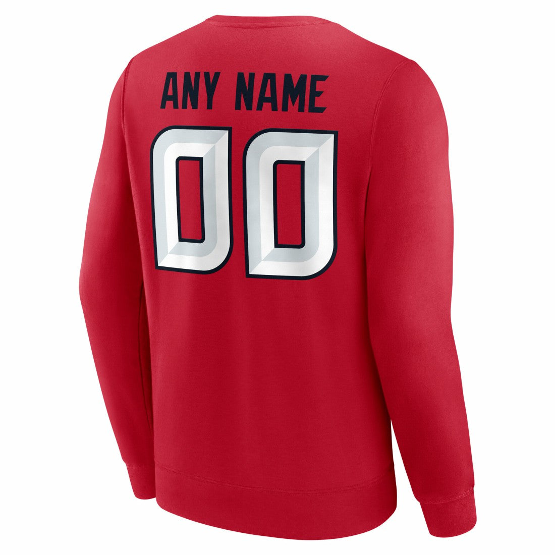 Houston Texans Team Authentic Personalized Name & Number Sweatshirt Red