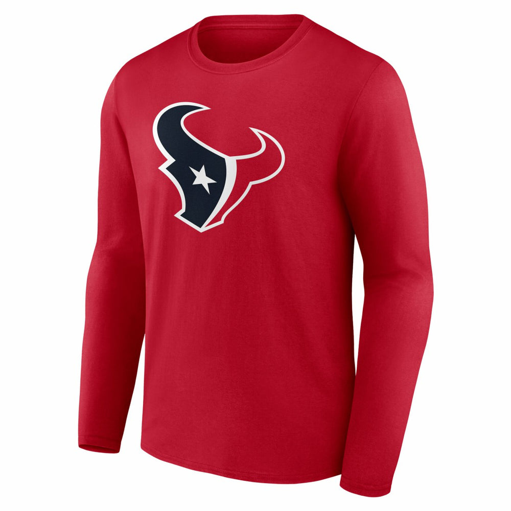 Houston Texans Team Authentic Personalized Name & Number Long Sleeve T-Shirt Red