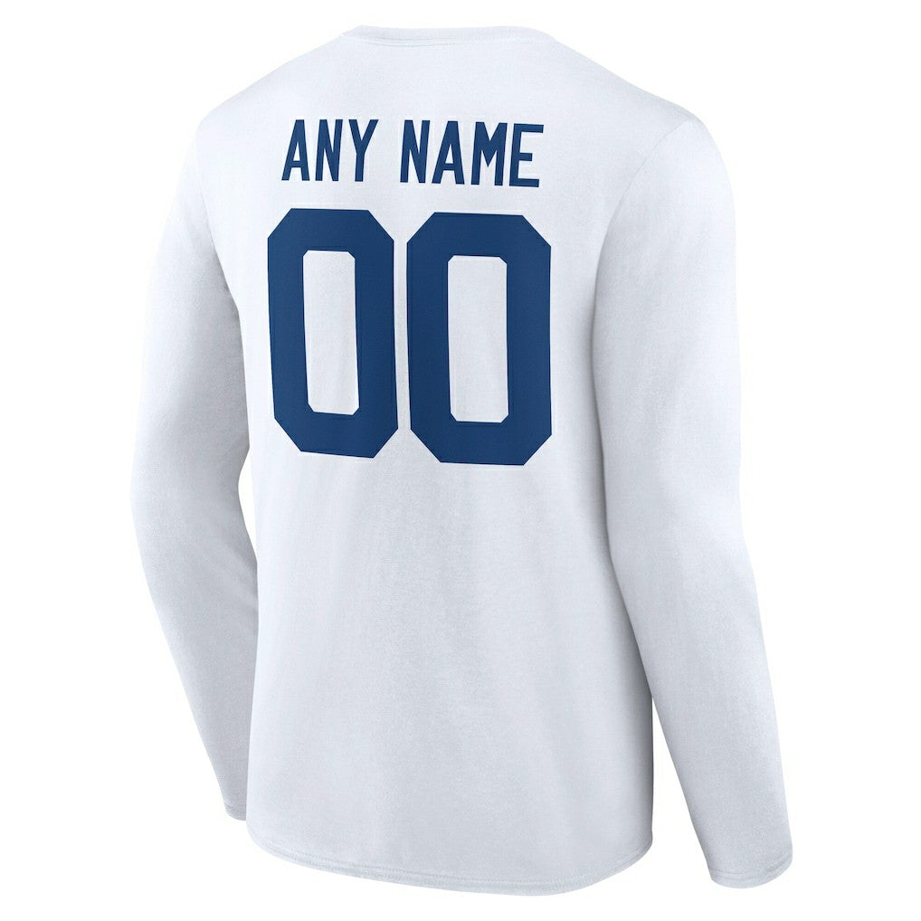 Indianapolis Colts Team Authentic Personalized Name & Number Long Sleeve T-Shirt White