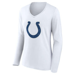 Indianapolis Colts Women's Team Authentic Personalized Name & Number Long Sleeve V-Neck T-Shirt White