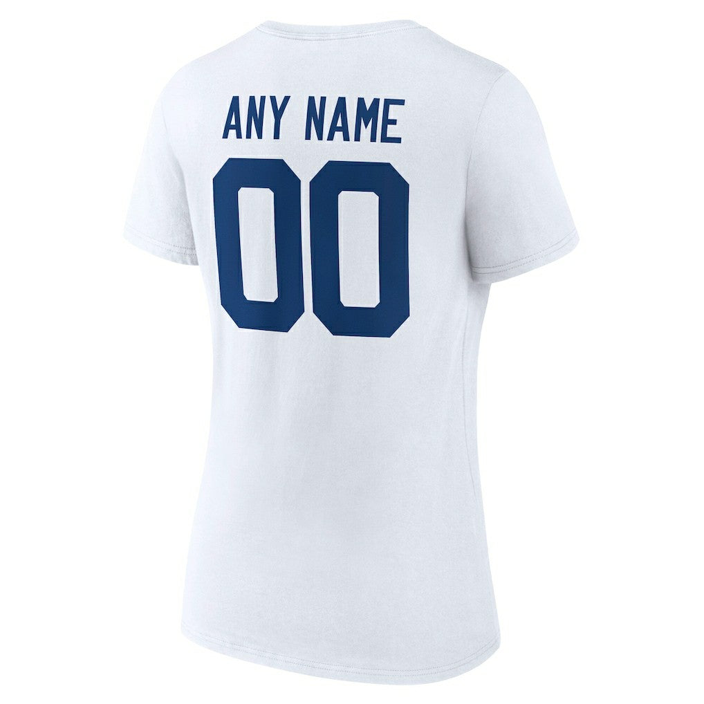 Indianapolis Colts Women's Team Authentic Personalized Name & Number V-Neck T-Shirt White