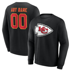 Kansas City Chiefs Team Authentic Personalized Name & Number Sweatshirt Black