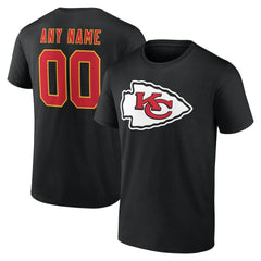 Kansas City Chiefs Team Authentic Personalized Name & Number T-Shirt Black