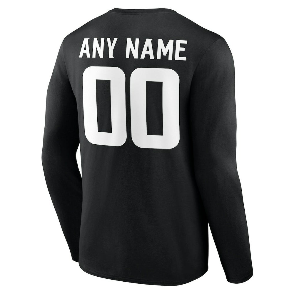 Minnesota Vikings Team Authentic Personalized Name & Number Long Sleeve T-Shirt Black