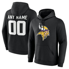 Minnesota Vikings Team Authentic Personalized Name & Number Hoodie Black