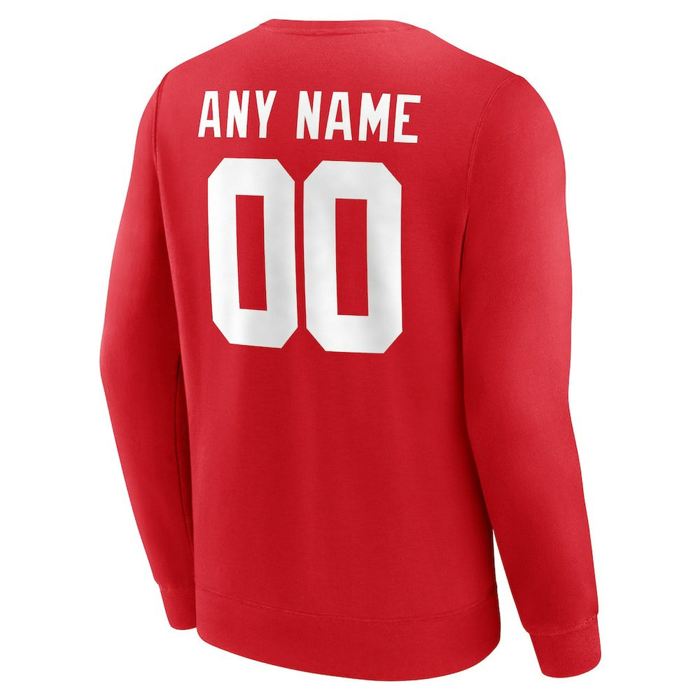 New York Giants Team Authentic Personalized Name & Number Sweatshirt Red