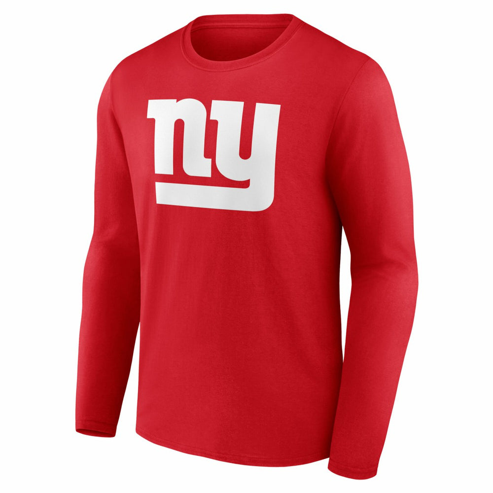 New York Giants Team Authentic Personalized Name & Number Long Sleeve T-Shirt Red