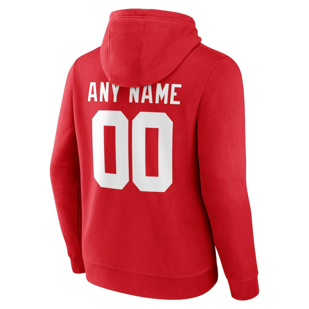 New York Giants Team Authentic Personalized Name & Number Hoodie Red