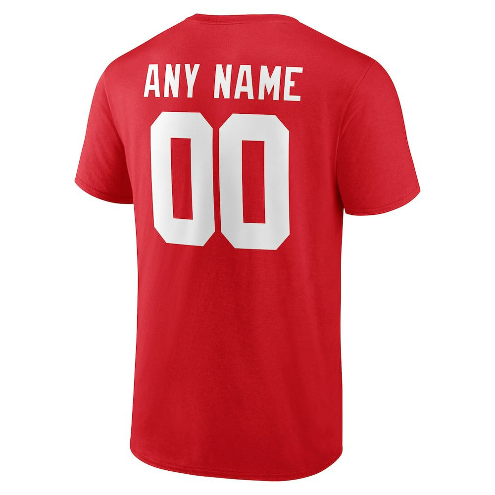 New York Giants Team Authentic Personalized Name & Number T-Shirt Red