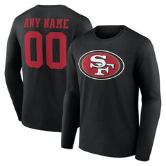 San Francisco 49ers Team Authentic Personalized Name & Number Long Sleeve T-Shirt Black