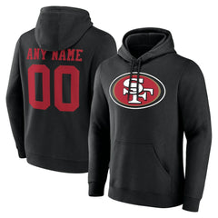 San Francisco 49ers Team Authentic Personalized Name & Number Hoodie Black