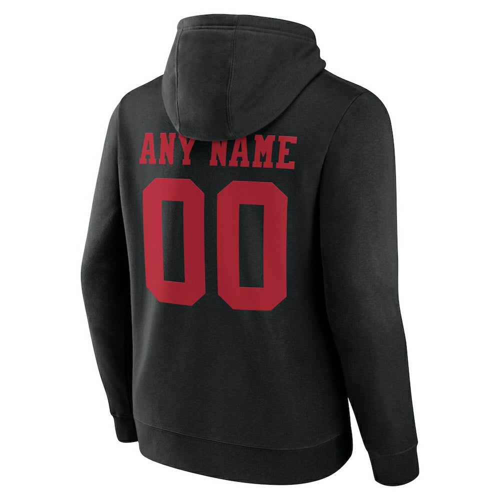 San Francisco 49ers Team Authentic Personalized Name & Number Hoodie Black