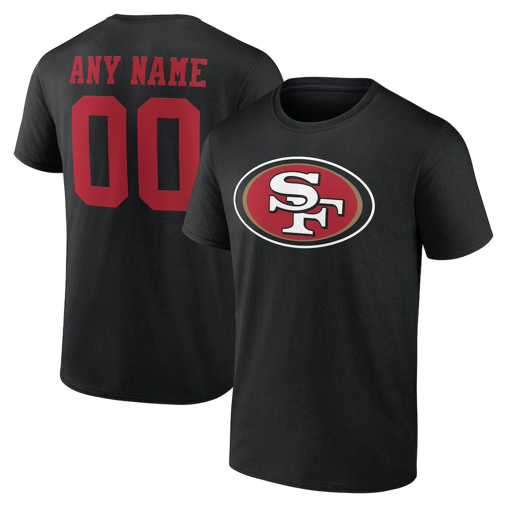 San Francisco 49ers Team Authentic Personalized Name & Number T-Shirt Black