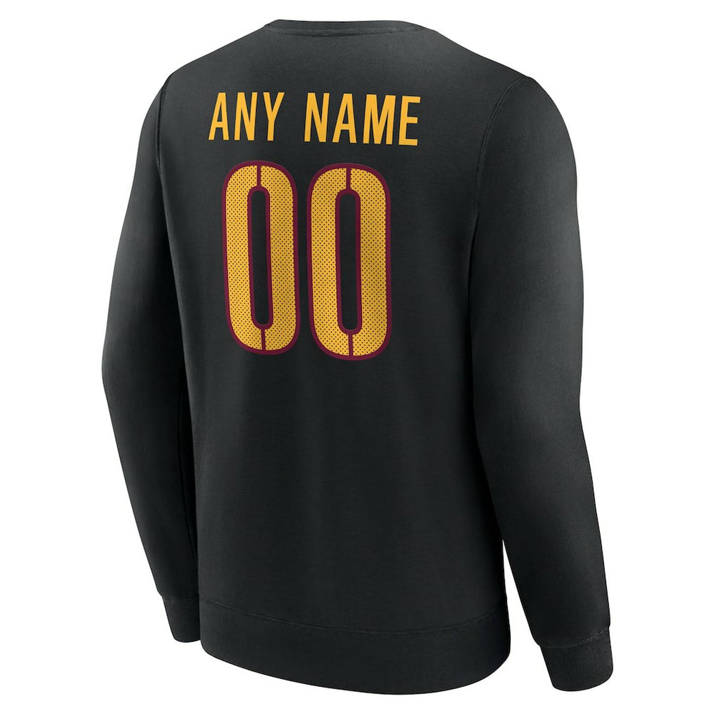Washington Commanders Team Authentic Personalized Name & Number Sweatshirt Black