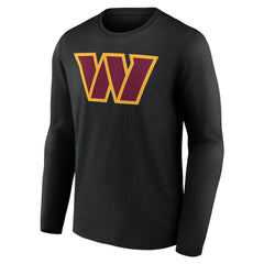 Washington Commanders Team Authentic Personalized Name & Number Long Sleeve T-Shirt Black