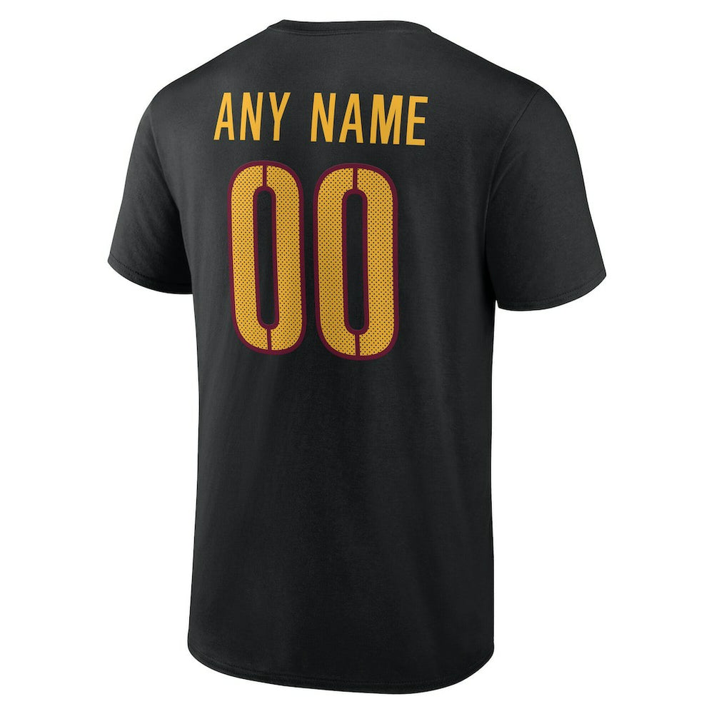 Washington Commanders Team Authentic Personalized Name & Number T-Shirt Black