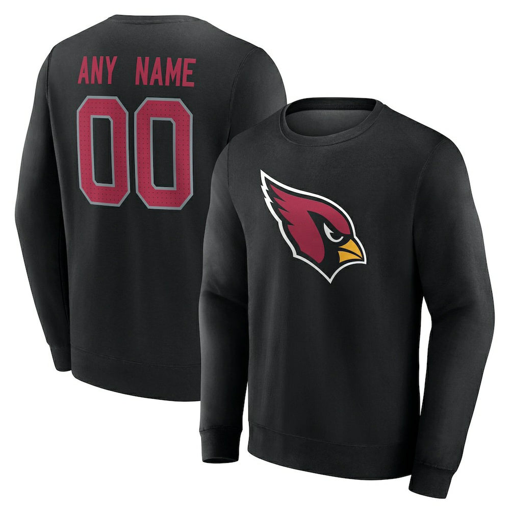 Arizona Cardinals Team Authentic Personalized Name & Number Sweatshirt Black