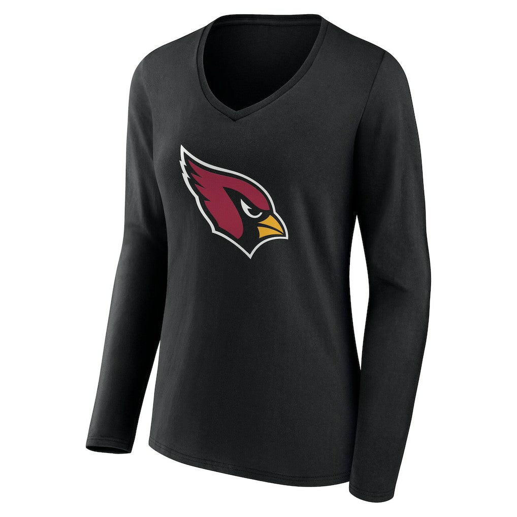 Arizona Cardinals Women's Team Authentic Personalized Name & Number Long Sleeve V-Neck T-Shirt Black