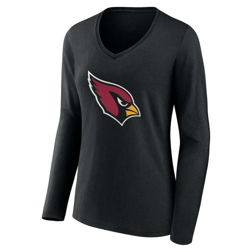Arizona Cardinals Women's Team Authentic Personalized Name & Number Long Sleeve V-Neck T-Shirt Black