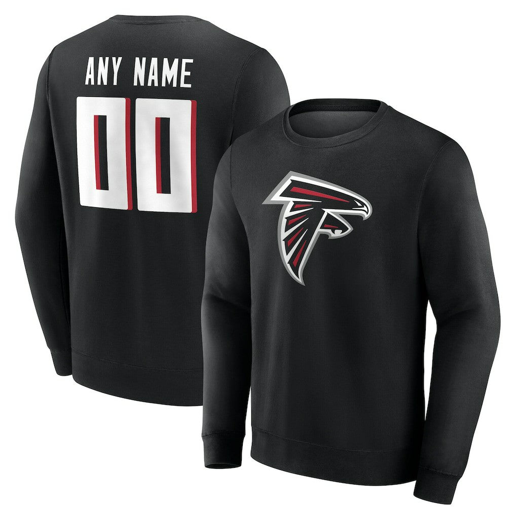 Atlanta Falcons Team Authentic Personalized Name & Number Sweatshirt Black