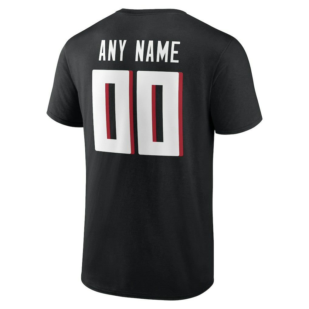 Atlanta Falcons Team Authentic Personalized Name & Number T-Shirt Black