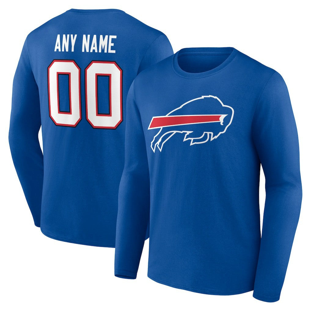 Buffalo Bills Team Authentic Personalized Name & Number Long Sleeve T-Shirt Royal