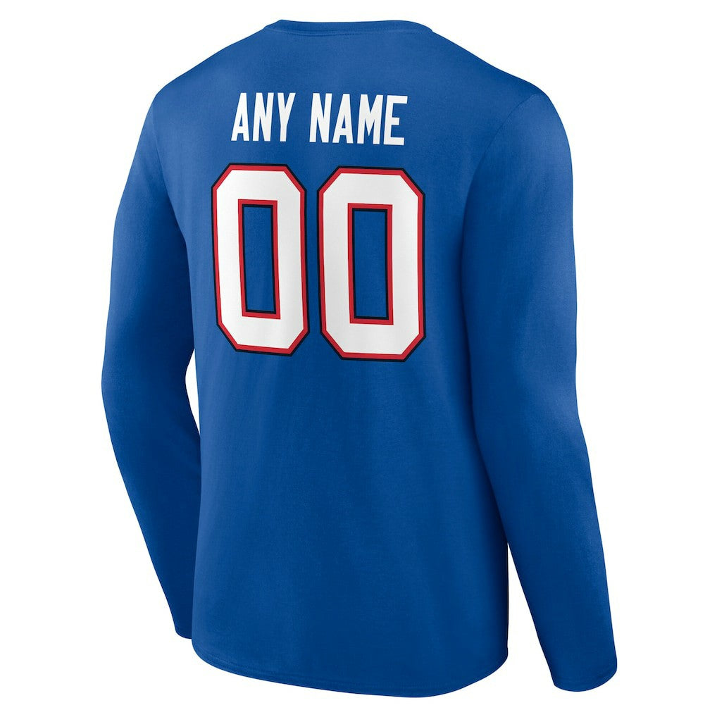 Buffalo Bills Team Authentic Personalized Name & Number Long Sleeve T-Shirt Royal