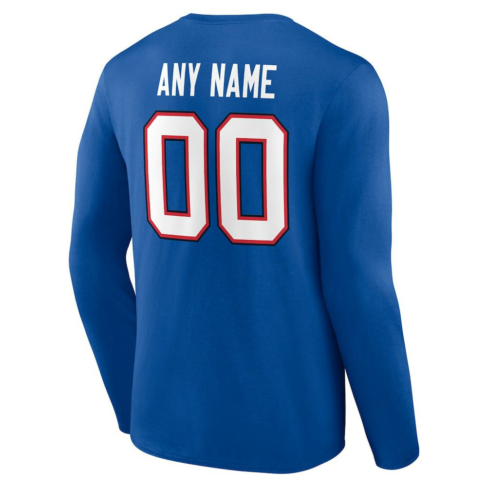 Buffalo Bills Team Authentic Personalized Name & Number Long Sleeve T-Shirt Royal
