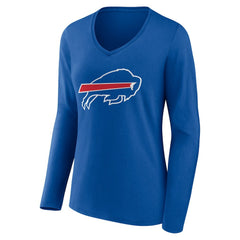 Buffalo Bills Women's Team Authentic Personalized Name & Number Long Sleeve V-Neck T-Shirt Royal