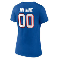 Buffalo Bills Women's Team Authentic Personalized Name & Number V-Neck T-Shirt Royal