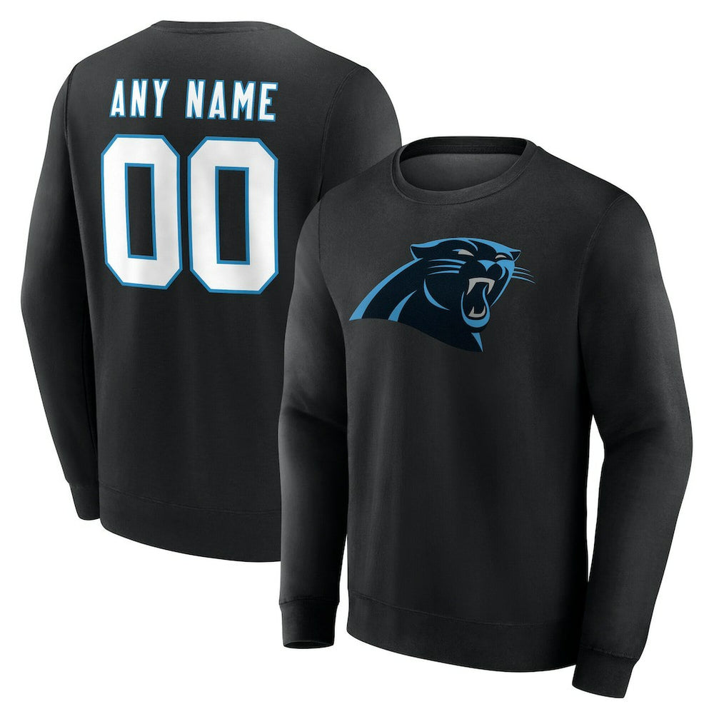 Carolina Panthers Team Authentic Personalized Name & Number Sweatshirt Black