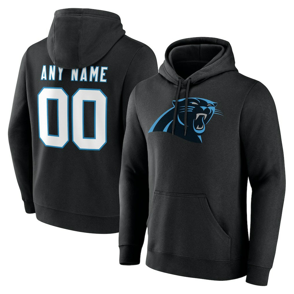 Carolina Panthers Team Authentic Personalized Name & Number Hoodie Black