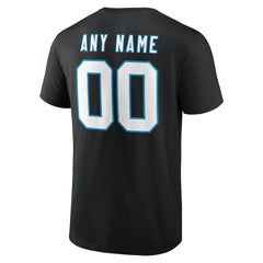 Carolina Panthers Team Authentic Personalized Name & Number T-Shirt Black