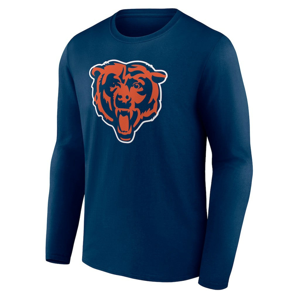 Chicago Bears Team Authentic Personalized Name & Number Long Sleeve T-Shirt Navy