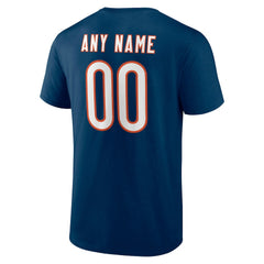 Chicago Bears Team Authentic Personalized Name & Number T-Shirt Navy
