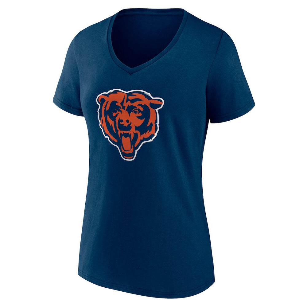 Chicago Bears Women's Team Authentic Personalized Name & Number V-Neck T-Shirt Navy