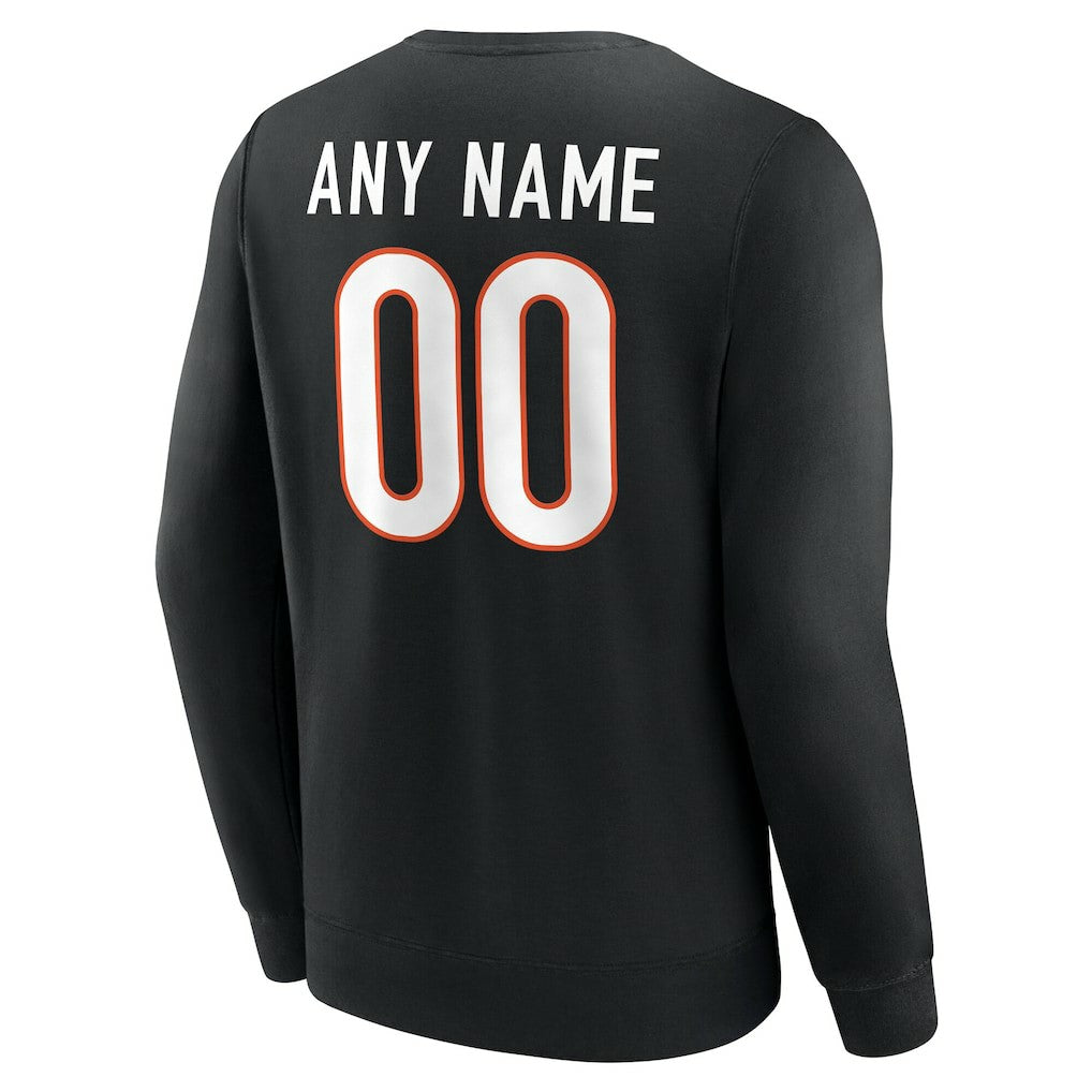 Cincinnati Bengals Team Authentic Personalized Name & Number Sweatshirt Black