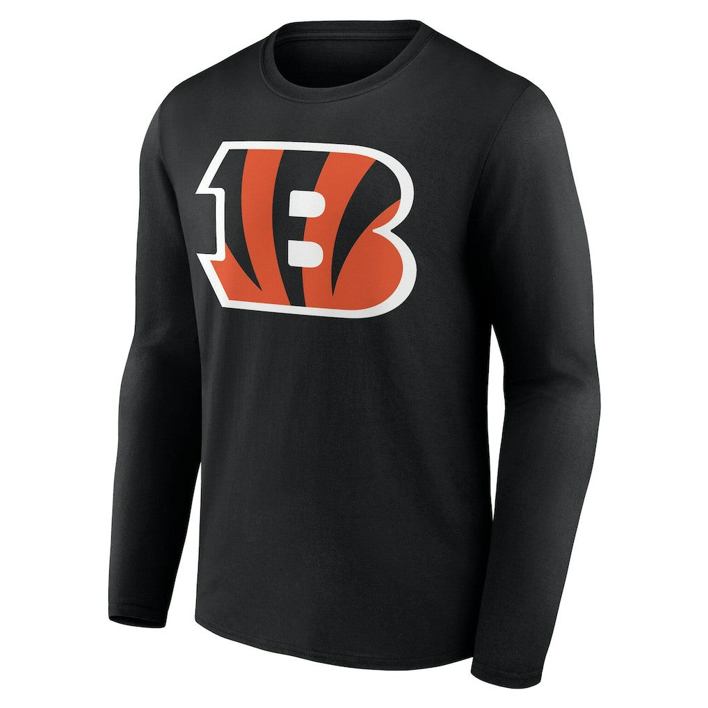 Cincinnati Bengals Team Authentic Personalized Name & Number Long Sleeve T-Shirt Black