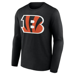 Cincinnati Bengals Team Authentic Personalized Name & Number Long Sleeve T-Shirt Black