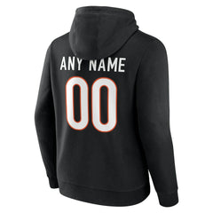 Cincinnati Bengals Team Authentic Personalized Name & Number Hoodie Black