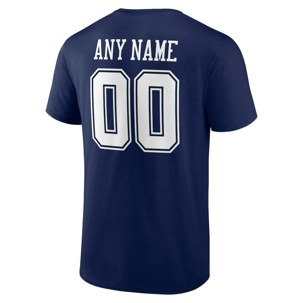 Dallas Cowboys Team Authentic Personalized Name & Number T-Shirt Navy